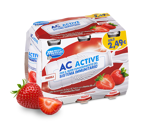 AC active erdbeere – probiotischer trinkjoghurt